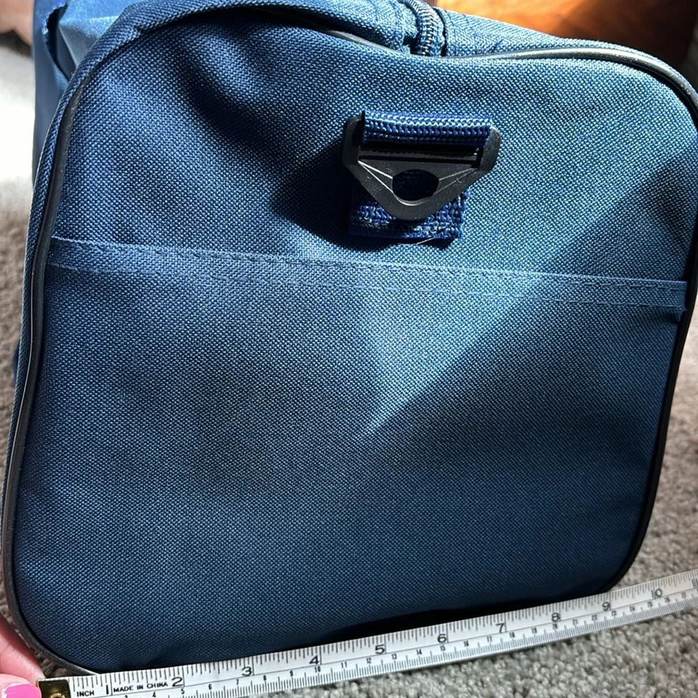 Blue duffle bag